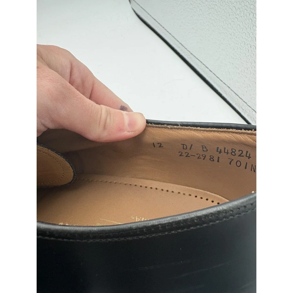 Johnston & Murphy Shoes Mens Size 12 Black Optima Leather Cap Toe Oxford Dress‎